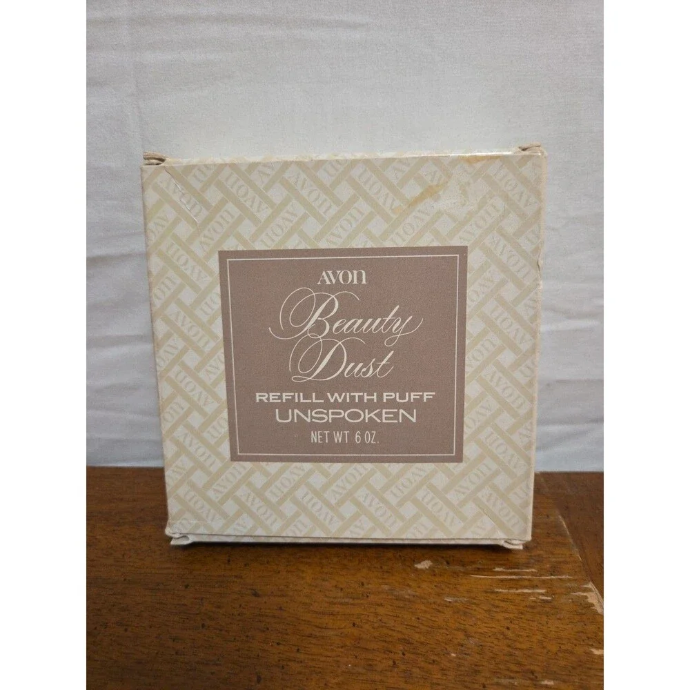 Avon Beauty Dust Powder Refill With Puff Unspoken New In Box Vintage